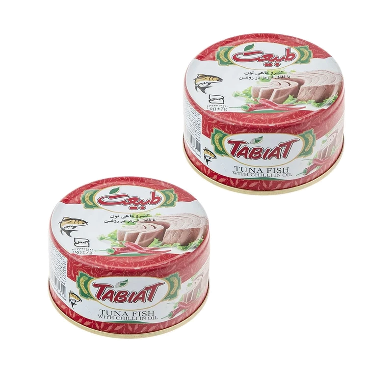 کنسرو ماهی تن با فلفل قرمز در روغن طبیعت 180 گرمی